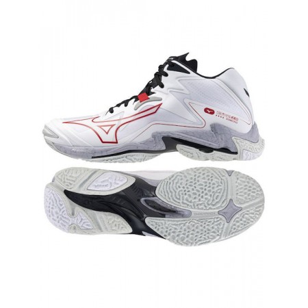 MIZUNO WAVE LIGHTNING Z8 MID (Χρώμα: White/Red/Grey)
