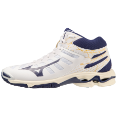 MIZUNO WAVE VOLTAGE MID White/Blue Ribbon/MP Gold