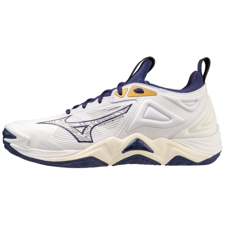 MIZUNO WAVE MOMENTUM White/Blue Ribbon/MP Gold