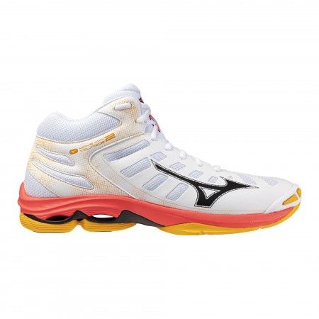 MIZUNO WAVE VOLTAGE 2 MID (White/Fiery Coral 2/Citrus) MIZUNO WAVE VOLTAGE 2 MID (White/Fiery Coral 2/Citrus)
